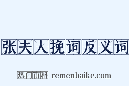 张夫人挽词反义词是什么意思的图片